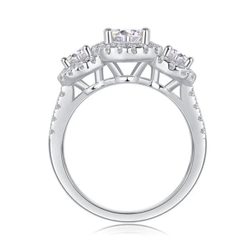 3EX VVS1 D Colour Sparkling Round Cut 1CT Real Moissanite Diamonds Engagement Rings - 925 Sterling Silver Jewellery
